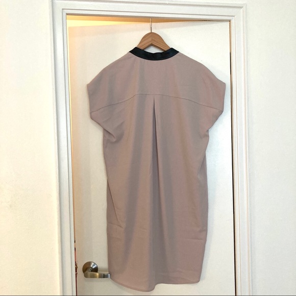 CALVIN KLEIN beige and black v-neck dress - Picture 3 of 6